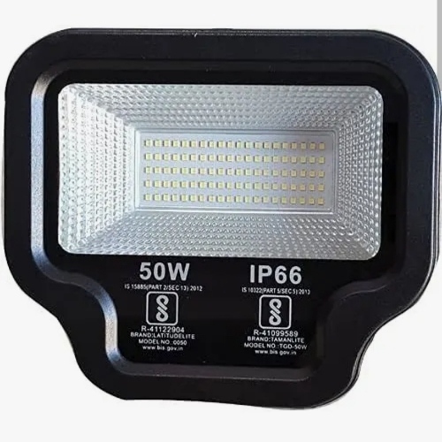 Weather-Resistant Floodlight - White, 50W | High Brightness, Energy Efficient, Durable, Corrosion Proof, Weather Resistant, Heat Dissipating, Wide Coverage, Long Lifespan