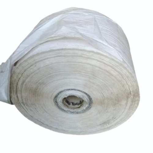White Laminated PP Woven Fabric Roll - PP Material White Plain Pattern Fine Finished Durable Soft Texture | Industrial Application Perfect Finish