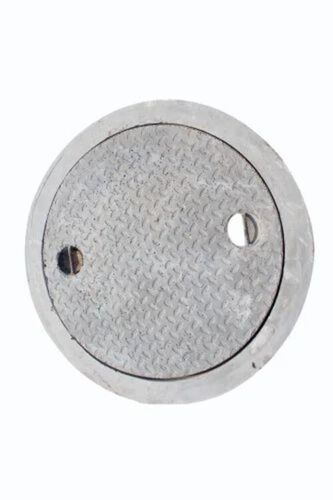 1.2 Ton Round Concrete Manhole Cover - 560mm, Grey | Durable, Painted Coating, Lockable, Drainage Use