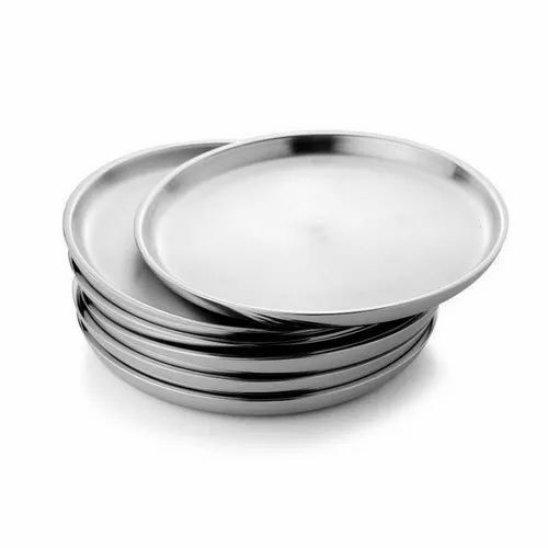 10 Inch Round Stainless Steel Dinner Plate