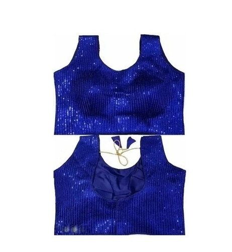 Ladies Blouse - Silk Material, XS to XXXL Sizes, Blue Color, Hook & Eye Fastener, Breathable and Quick Dry