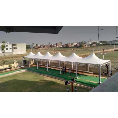 Marriage Hall Tensile Structure - MS Frame, 650 GSM Tensile, White, Pyramid Shape, Waterproof
