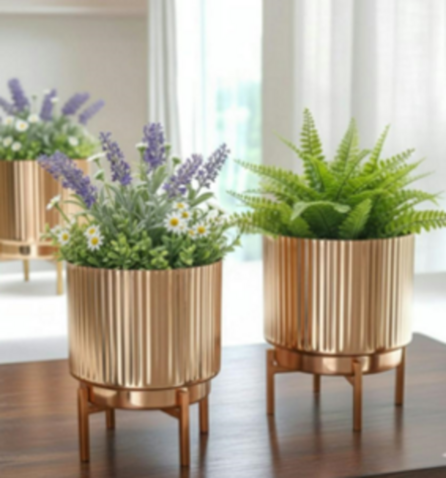 METAL IRON PLANTER SET OF 2