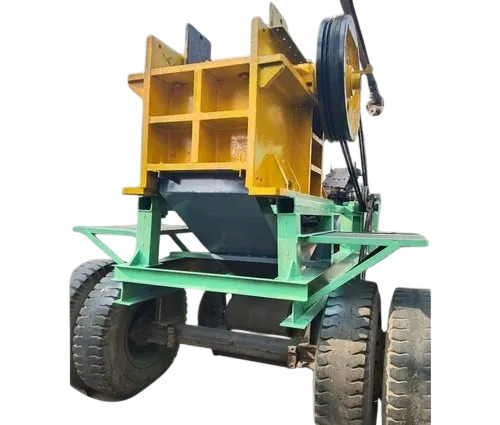Mild Steel Mobile Stone Crusher - 10x20 Inch 40 Ton/Hr Capacity Multicolor | Semi Automatic Fine Output Size Control