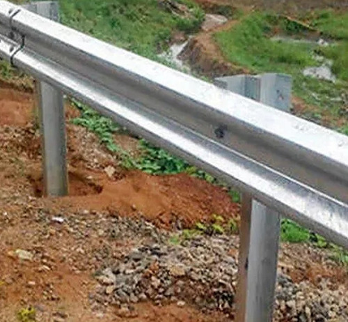 Mild Steel W Beam Crash Barrier - Tubular Fish Tail Exterior End, 2-3mm Galvanized Cold Rolled | Easy to Install, Manual Road Safety