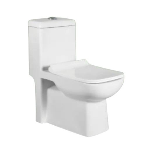 One Piece Ceramic Water Closet - 72x37x74.5 cm, White Matte | Floor Mounted, Siphonic Flush, Eco-Friendly, Durable