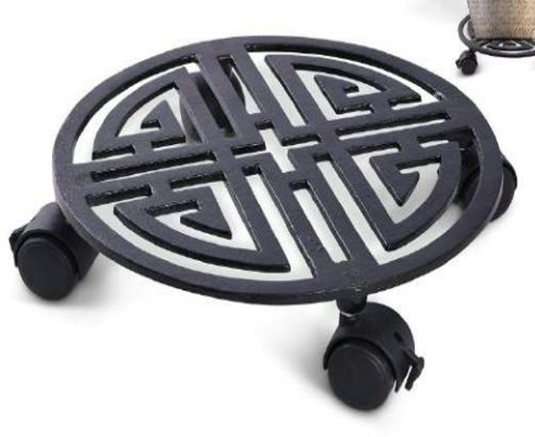 Plant Stand With Moving Wheel - Color: Black