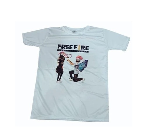 Printed Polyester T Shirts - Polyester, XS-XL, White | Quick Dry, Lightweight, Neatly Stitched