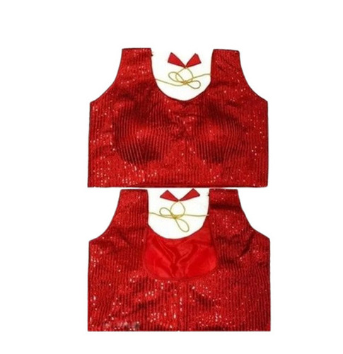 Sleeveless Blouse - Silk, XS-XXXL, Red, Hook & Eye Closure, Precision Stitched, Breathable Quick Dry
