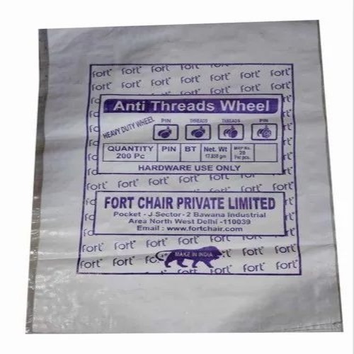 White Pp Woven Bag - Polypropylene, 15 Kg Capacity, Multicolor, 60 GSM Printed, Disposable, Customized