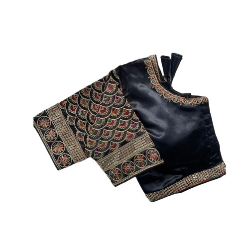 Women Blouses - Silk Fabric, Xs To Xxxl, Black | Anti Wrinkle, Breathable, Quick Dry, Embroidered