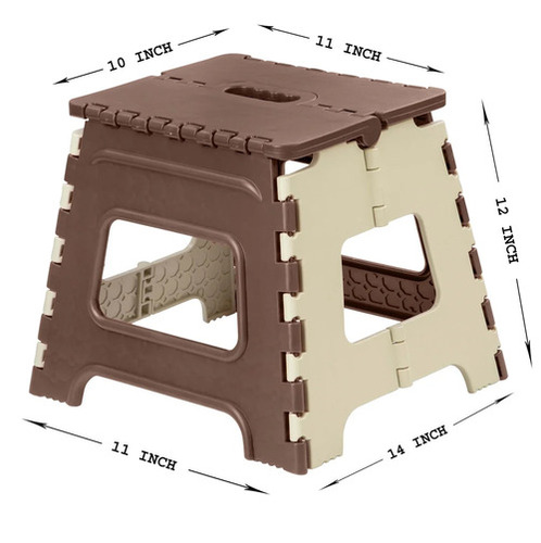 12 Inch Baby Plastic Folding Stools - Plastic, 12 Inch, Brown and White | Durable, Lightweight, Easy Folding, Smooth Finish