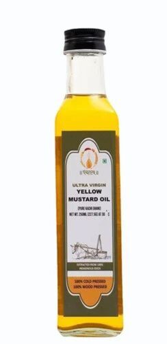 250ml Wood Pressed Ultra Virgin Yellow Mustard Oil - 250mL Plastic Bottle, Food Grade, 12 Months Shelf Life