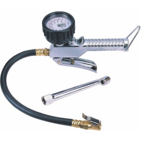 Black Analog Tyre Air Inflator - High-Pressure Material Standard Size Silver Color | Electric Powered Durable Garage Use 1 Year Warranty