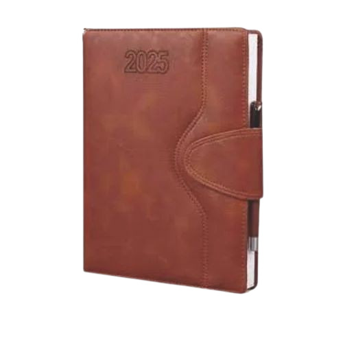 Brown Color A5 Executive Leather Diary - Leather Cover, Case Bound, Hardcover, Unruled | Durable, Lightweight, Eco-Friendly, Water Resistant