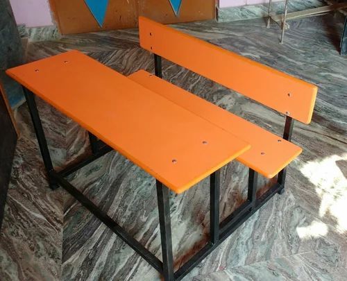 Brown Mild Steel School Benches - Steel, Standard Size, Light Brown | Durable, Eco-Friendly, Long Lasting