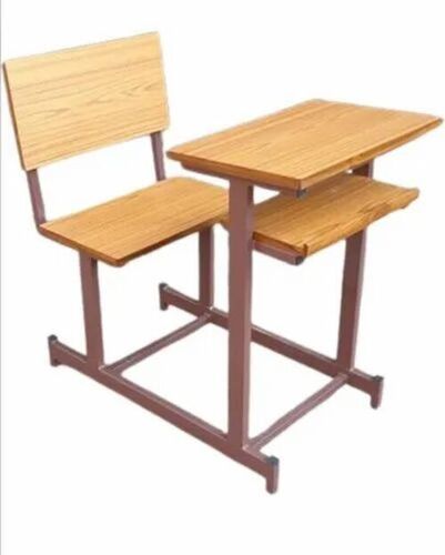 Comfortable Single Seater School Desk Weltop - Steel, Standard Size, Brown | Durable, Eco-Friendly, Long Lasting
