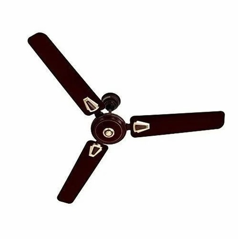 Domestic Fan - Aluminum Material, Standard Size, Brown Color, 85W Power | Ceiling Installation, 3 Blades, Corrosion Resistant, Energy Efficient