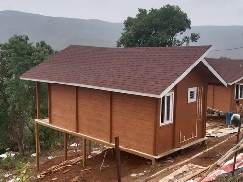 Frp Portable Container House - Wooden Material Wooden Roof | Panel Build Structure Multi-Colored Built-In Airflow