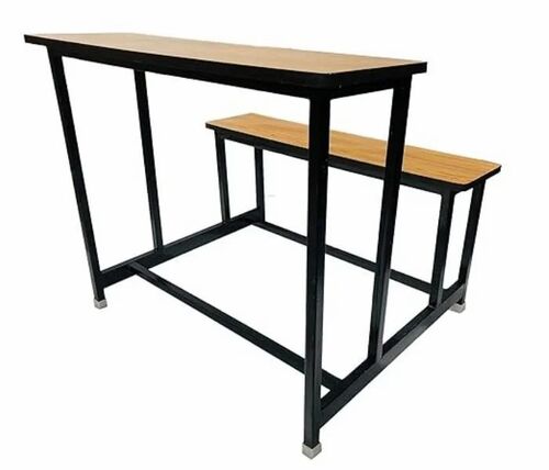 Mild Steel School Benches - Steel, Standard Size, Black & Light Brown | Durable, Eco-Friendly, Long Lasting