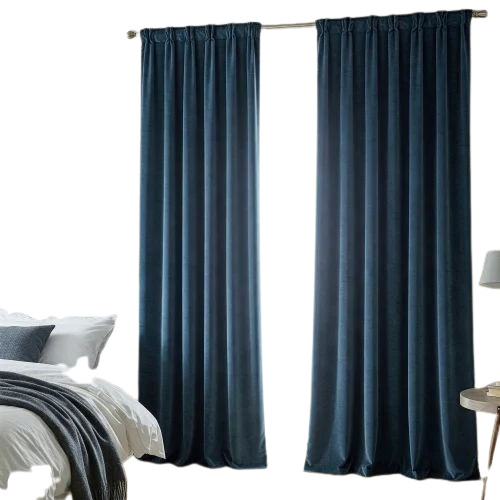 Plain Blue Curtains
