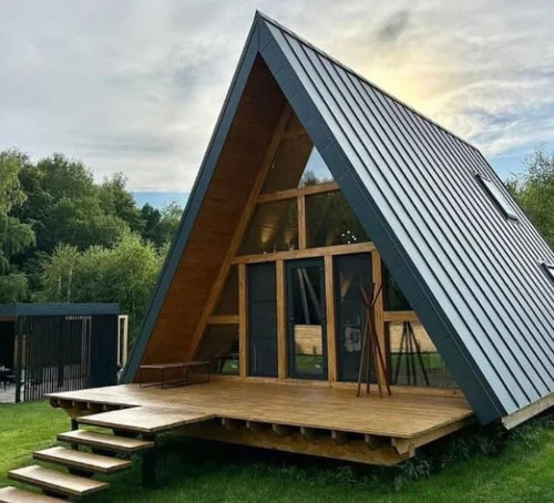 Prefabricated Wooden House, 22x18 Ft - Wooden Material, Eco-Friendly, Easy to Assemble