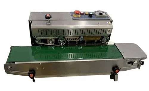 Stainless Steel Automatic Horizontal Band Sealer - 15 mm Sealing Width, 220 V, Silver | Industrial Application, New Condition