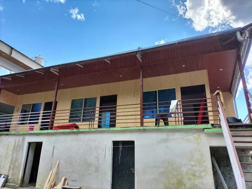 Steel Prefabricated Wooden House - Steel Material, Steel Roof | Panel Build Method, Protective Coating, Durable Wooden Aesthetics