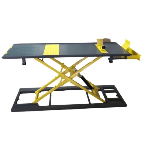 Two Wheeler Hydraulic Lift - Metal Standard Size Yellow & Black | Electric Powered Hydraulic Garage Use 1 Year Warranty