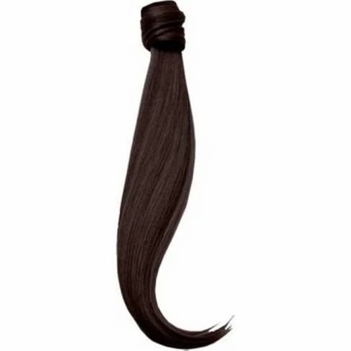 Womens Ponytail Hair Extension - Synthetic Hair, 24 Inch, Natural Brown, Wrap Around Clip and Go