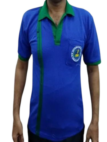 Blue Polyester Matty T Shirt