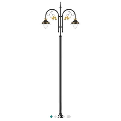 Decorative Street Light Pole - Metal, Black, Polished | Durable, Weather Resistant, Corrosion Resistant, Powder Coated, UV Resistant, Rust Proof, Easy Installation