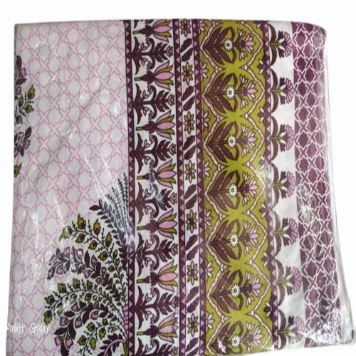 Light Pink Cotton Printed Bed Sheet