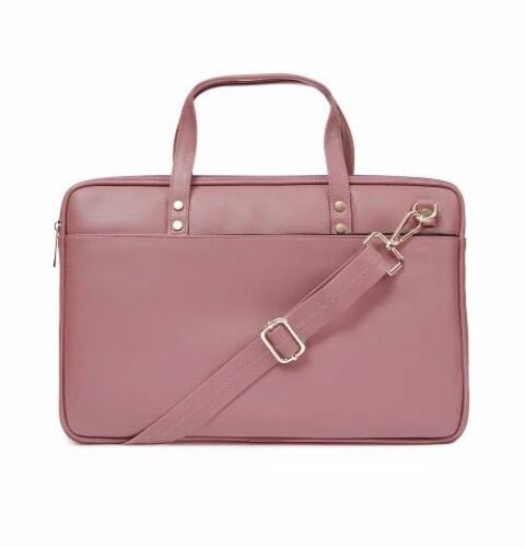 Plain Vegan Leather Laptop Bag - Vegan Leather, 40x26x4 cm, Multiple Colors | Zipper Closure, Water Resistant, Unisex Shoulder Bag