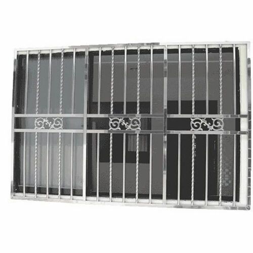 सिल्वर पॉलिश्ड स्टेनलेस स्टील विंडो ग्रिल्स