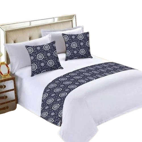 Stripe Cotton Double Bed Sheets - 100% Cotton King Size White, Machine Made, Washable, Anti-Shrink