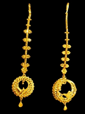 Artificial Jewellery Golden Maangtika - Design: Long