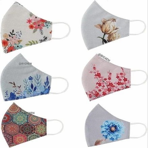 Cotton Face Mask - 2 Layers, Cotton Fabric, Multicolor | Reusable, Good Quality, Customized Size