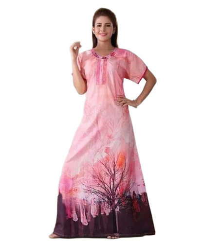 Cotton Sleepwear - Cotton, M-xxxl, Pink | Quick Dry, Neatly Stitched, Lightweight, Printed Nighty