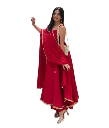 Designer Anarkali Suit - Decoration Material: Laces