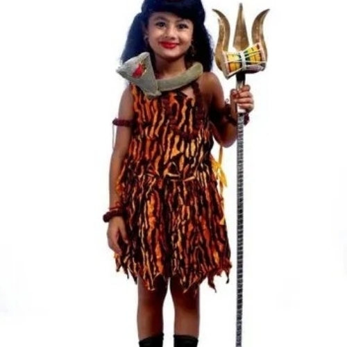 God Dress - Polyester Fabric, Size 3 to 5 Years, Brown and Yellow | Good Quality, Customizable Size