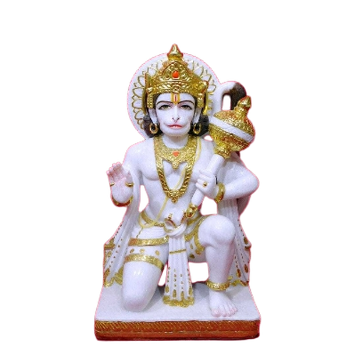 Hand Carved Marble Hanuman Statue