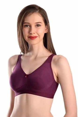 Ladies Bra - Lycra Material, Sizes 28-42, Purple | Padded, Breathable, Skin-Friendly, No Mark, Fade Proof, Wrinkle Free