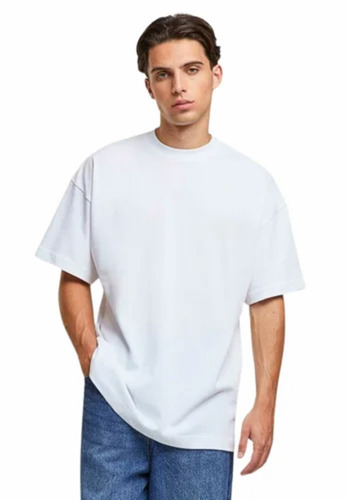 Men Oversized T Shirts - Lycra Fabric, Customized Sizes, White, O-Neck, Half Sleeves, Regular Fit, Quick Dry Comfortable
