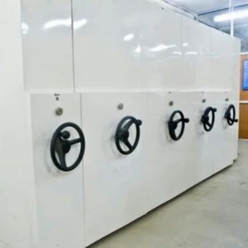 Mild Steel Industrial Storage System Compactor - White Adjustable Shelves | Load Bearing Smooth Operation Space-Saving