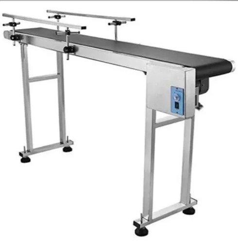 Rubber Belt Conveyor - Stainless Steel, Silver, 220 Volt | High Accuracy, Continuous Operation, Speed Control, Easy Integration