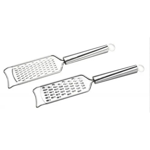Stainless Steel Cheese Grater - 8x6x21 cm Silver Rust Free Body Ergonomic Handle Hanging Hook