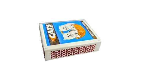 Wax Match Box - 20 Black Wax Sticks Brown Head | Moisture Proof Compact Strong Ignition