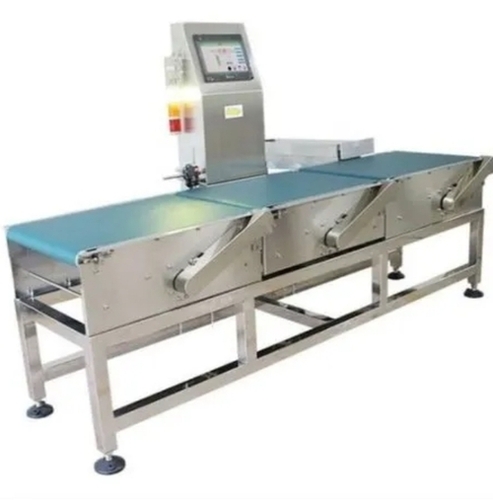 Weight Checking Belt Conveyor - Stainless Steel Silver 220 Volt | High Accuracy Continuous Operation Speed Control Belt Durability Real-Time Monitoring Easy Integration Low Maintenance Compact Design