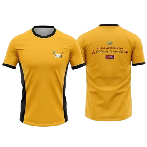 Yellow Color Sports T Shirt